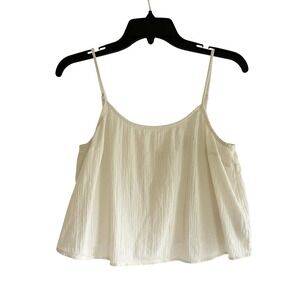 Madewell Women's Cream Cotton Tank Top Sleeveless Casual Blouse‎ Size M